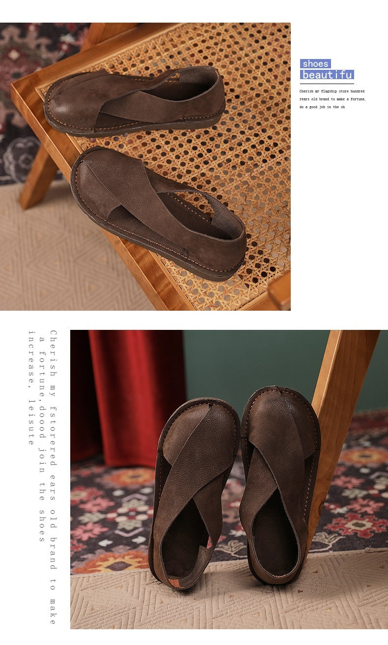 Handmade Roman Sandals Women's Toe Cap Side Empty Slip-on - Bellarte Enchanté Handmade Roman Sandals Women's Toe Cap Side Empty Slip-on